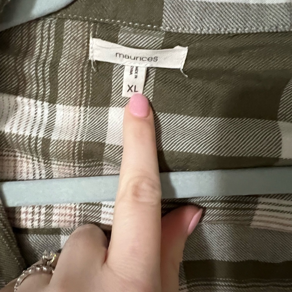 Maurice’s flannel olive green